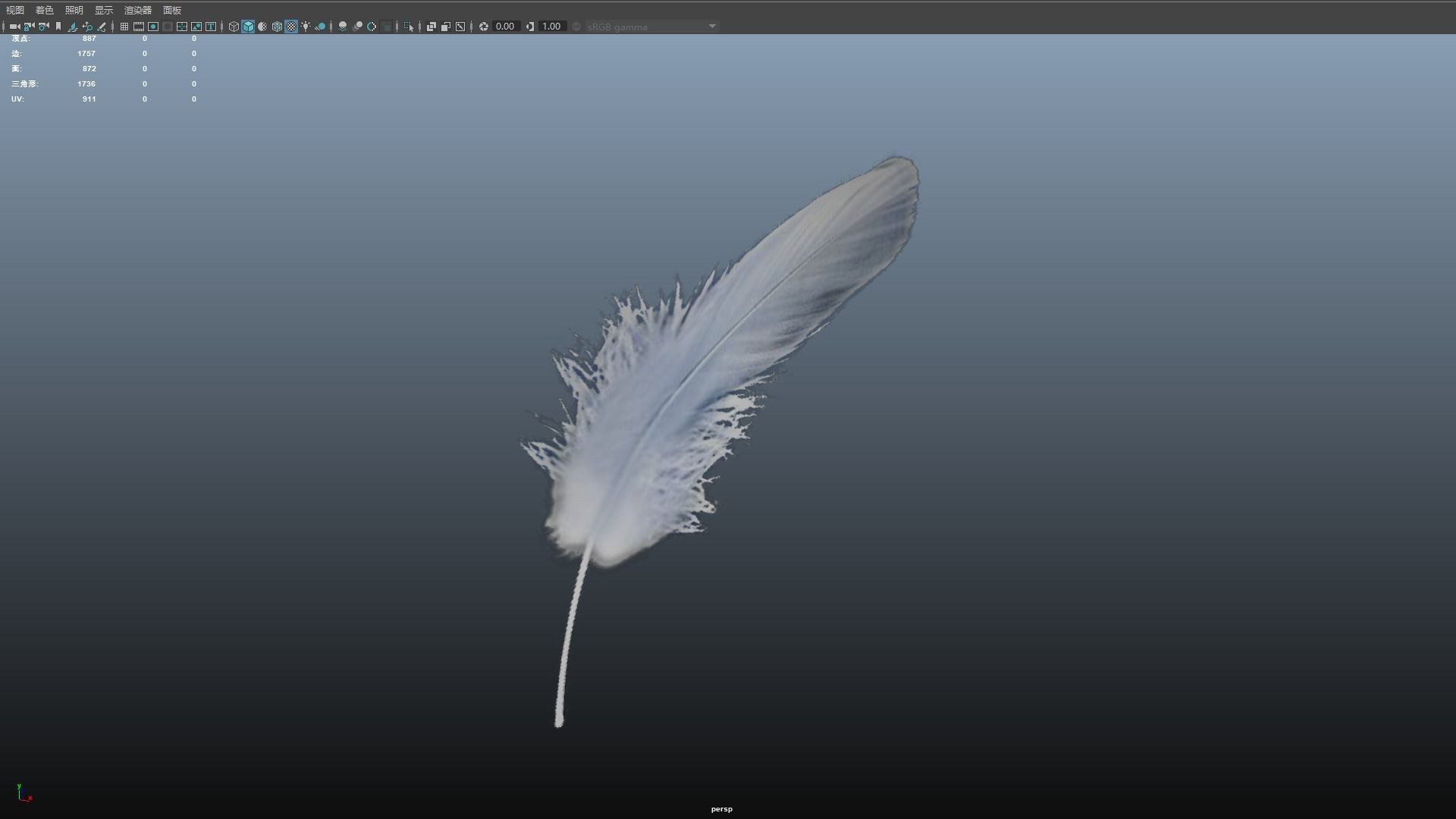 Feather animation  wing fly float plume pinna indumentum 3D model_10