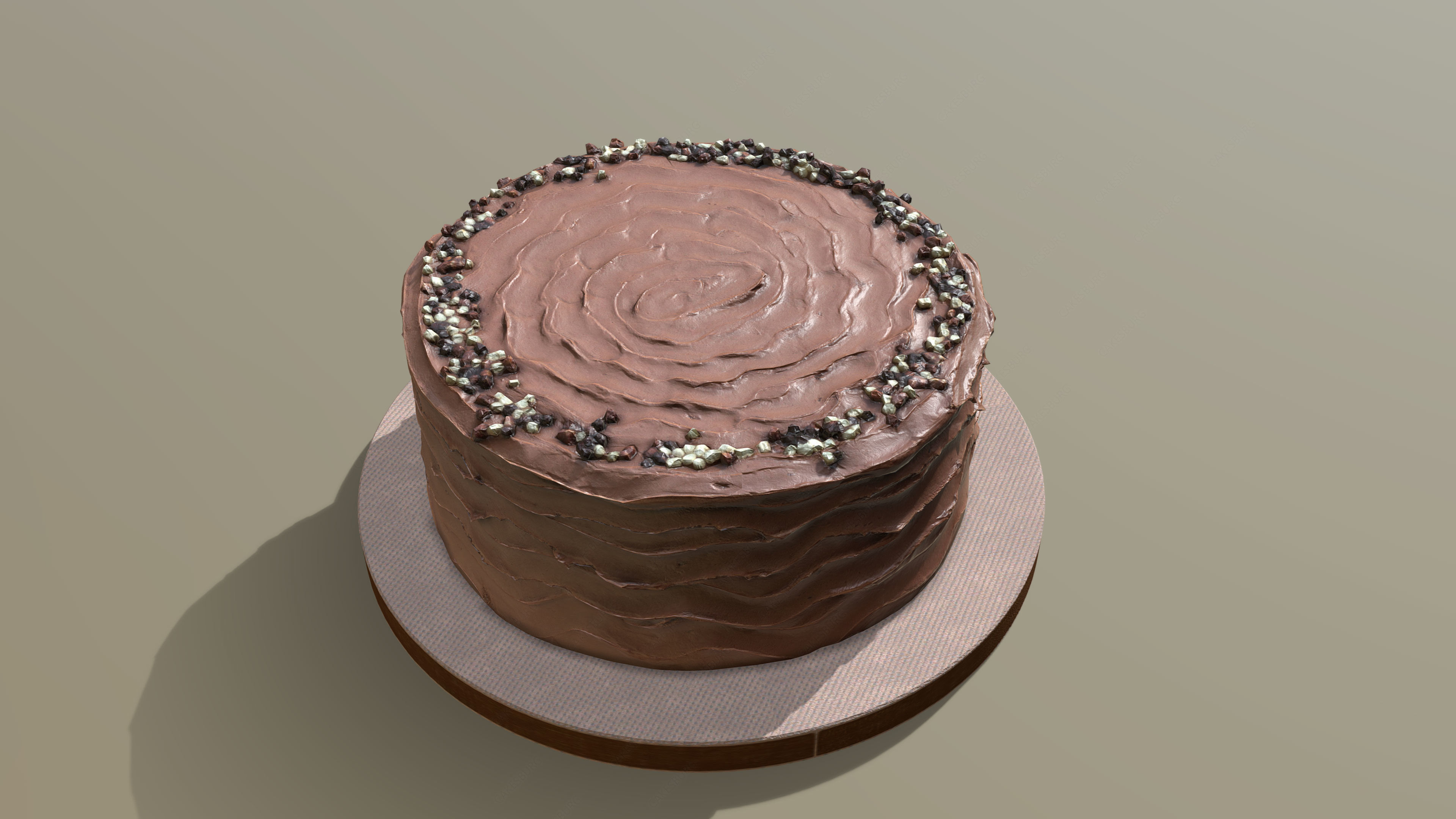 Chocolate Buttercream Sprinkles Cake 3D model_2