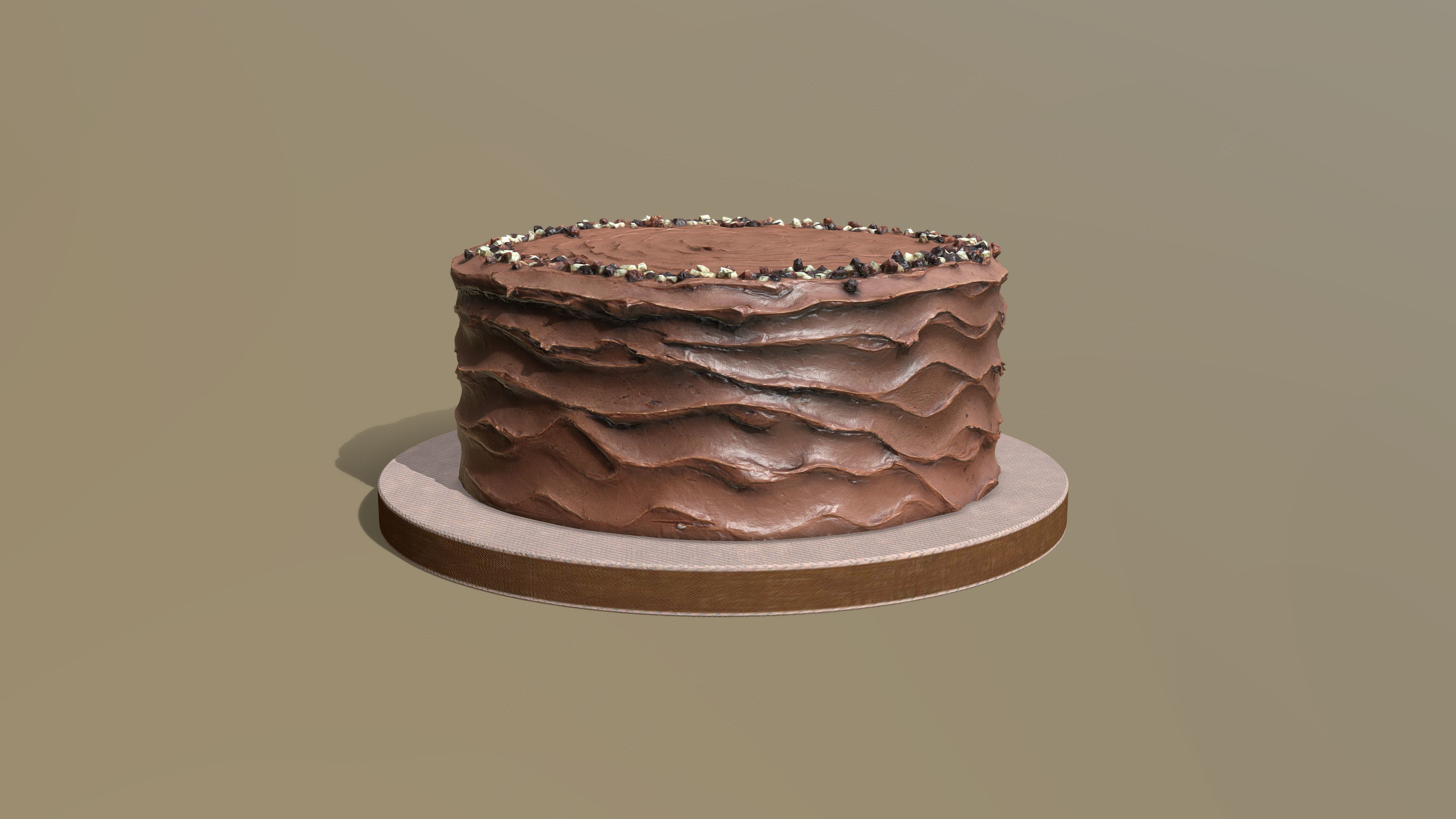 Chocolate Buttercream Sprinkles Cake 3D model_1