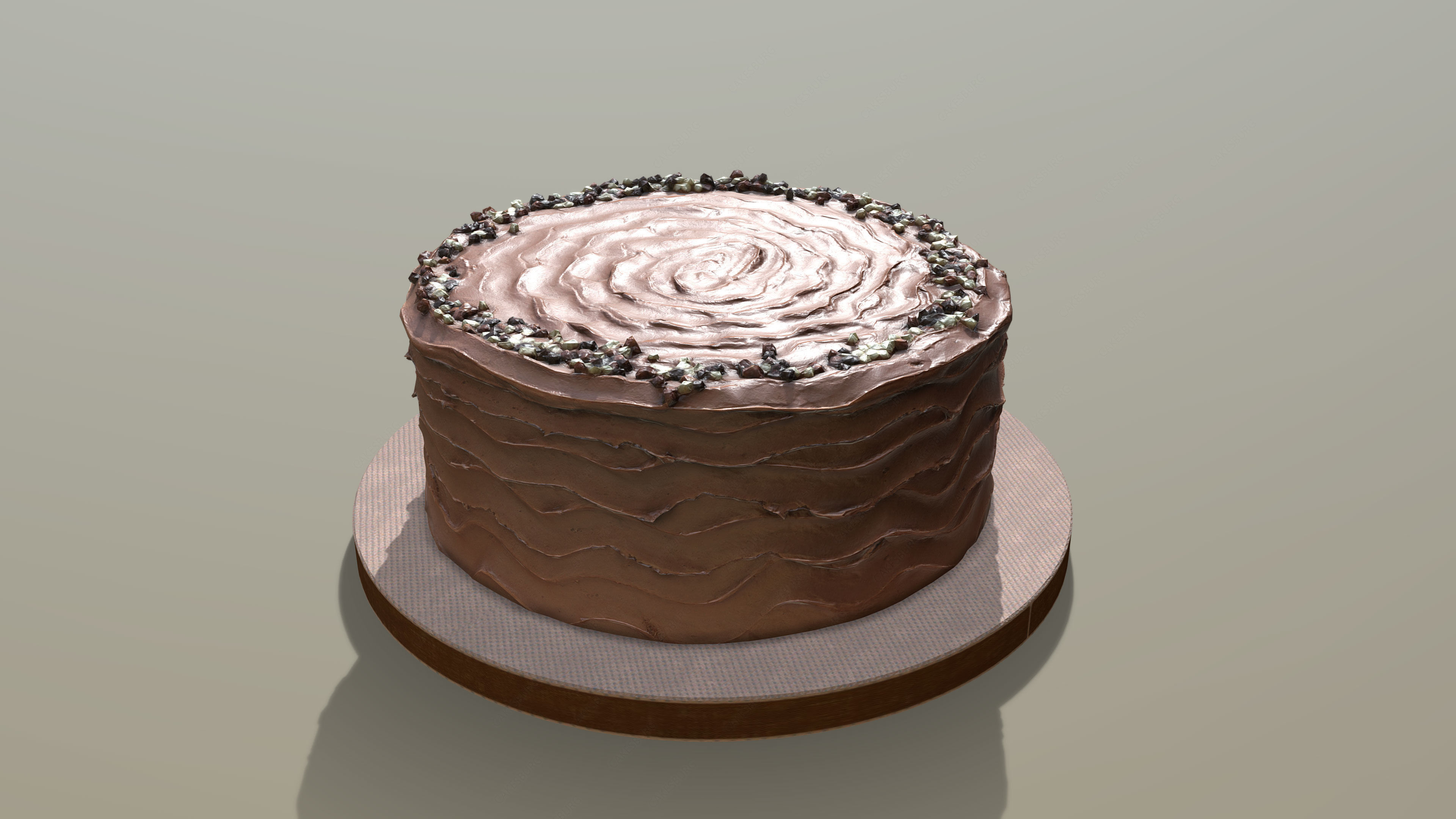 Chocolate Buttercream Sprinkles Cake 3D model_4