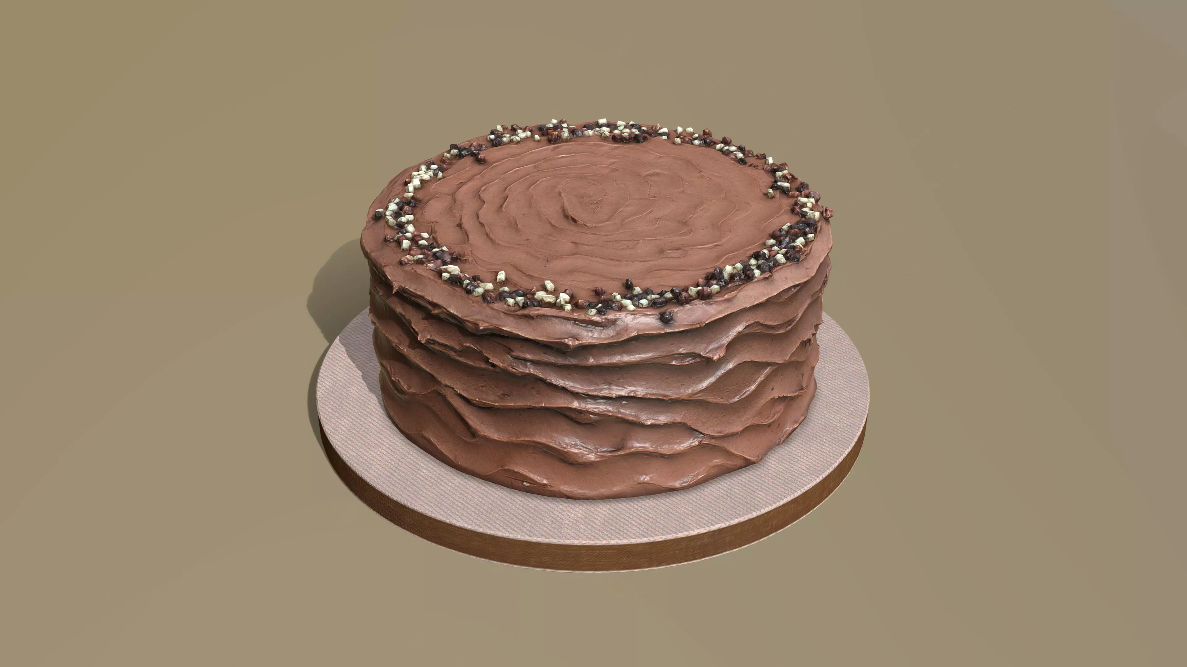 Chocolate Buttercream Sprinkles Cake 3D model_0