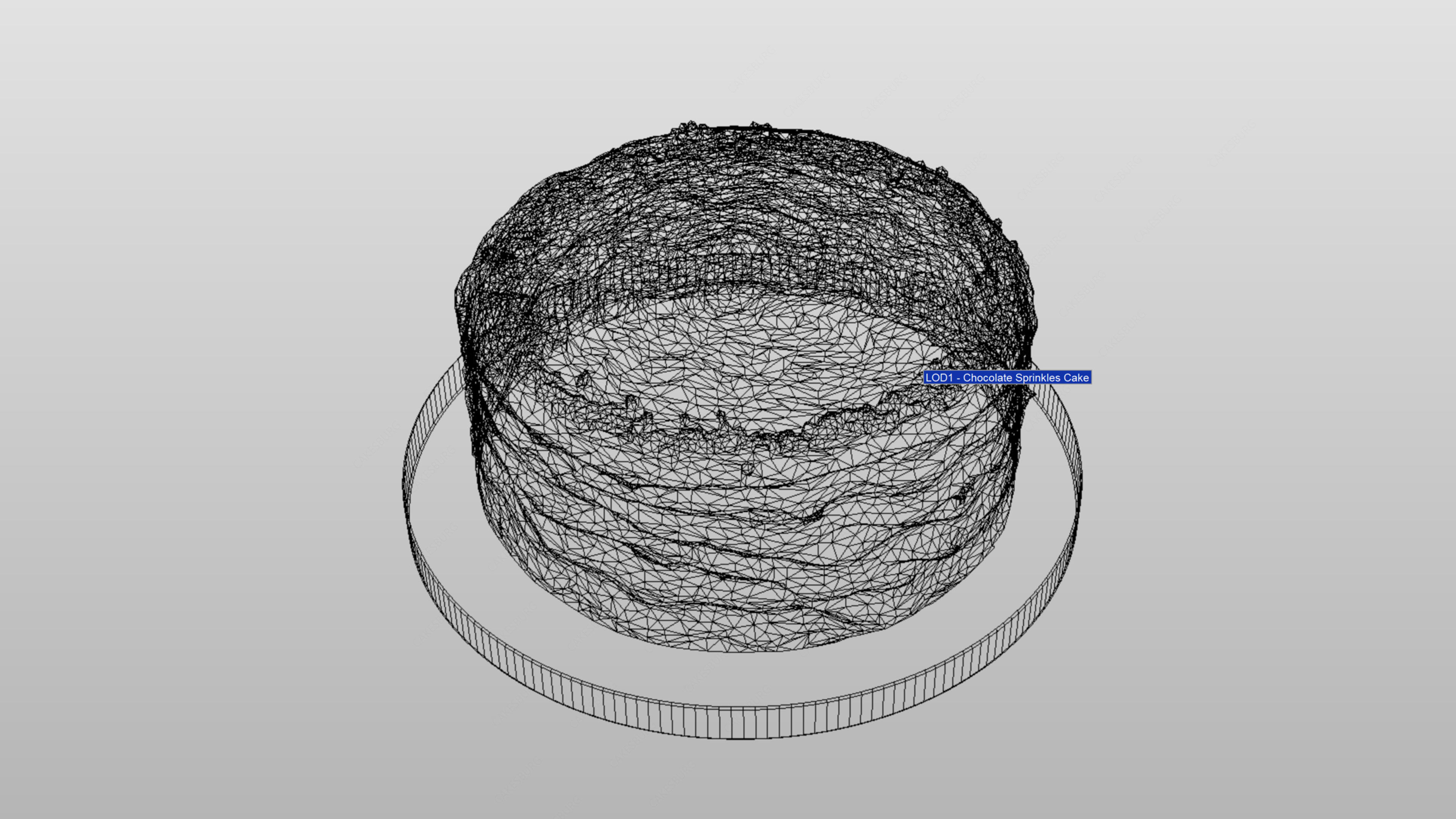 Chocolate Buttercream Sprinkles Cake 3D model_5