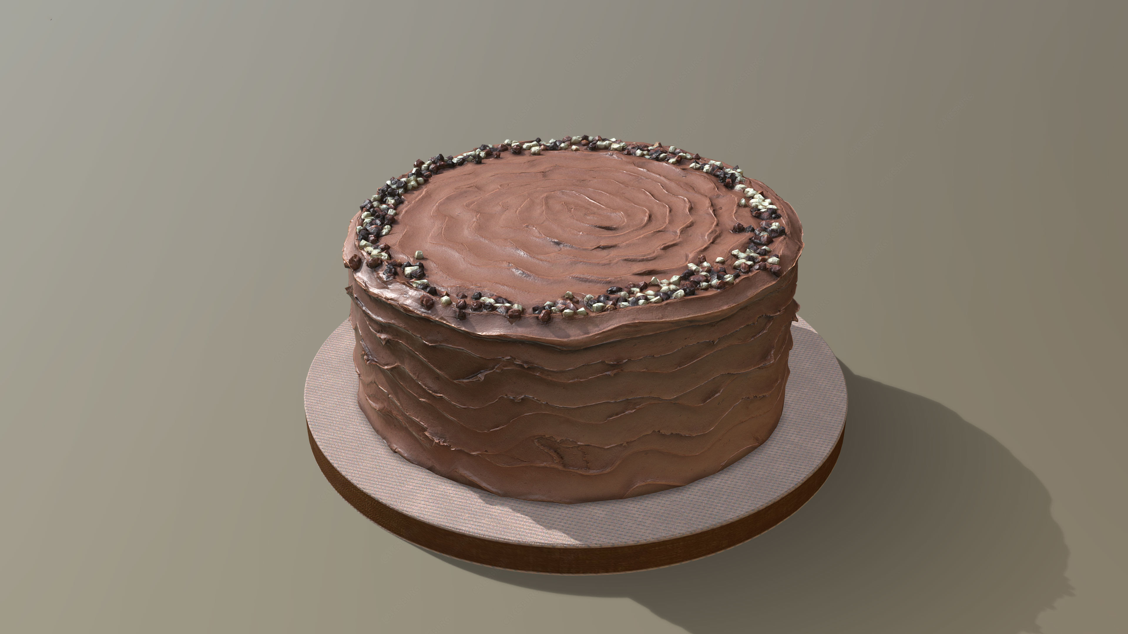 Chocolate Buttercream Sprinkles Cake 3D model_3