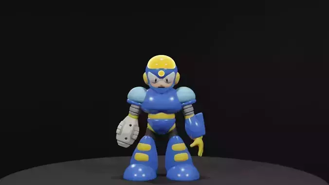 Flashman megaman figure Low-poly 3D model