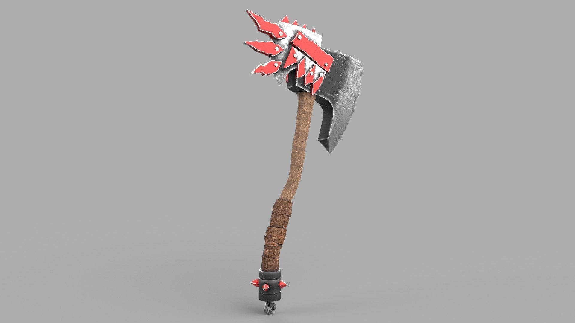 Battle axe Low-poly 3D model_3