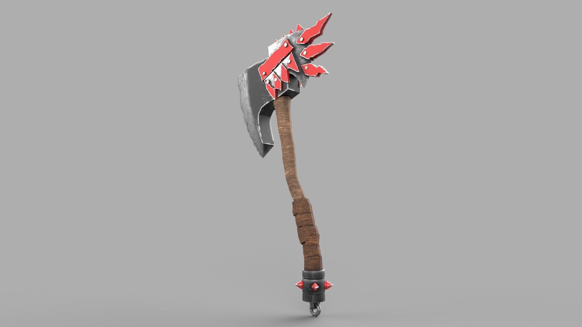 Battle axe Low-poly 3D model_1