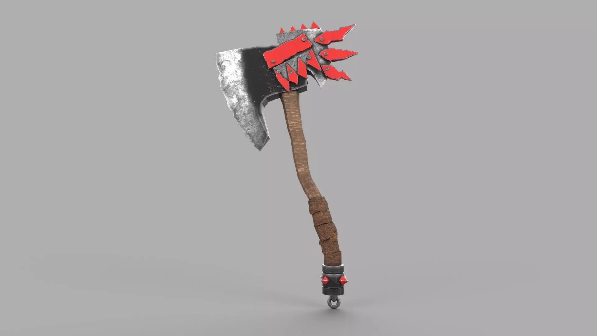 Battle axe Low-poly 3D model_0