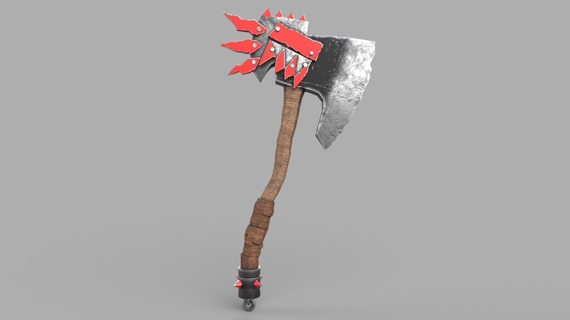 Battle axe Low-poly 3D model_4