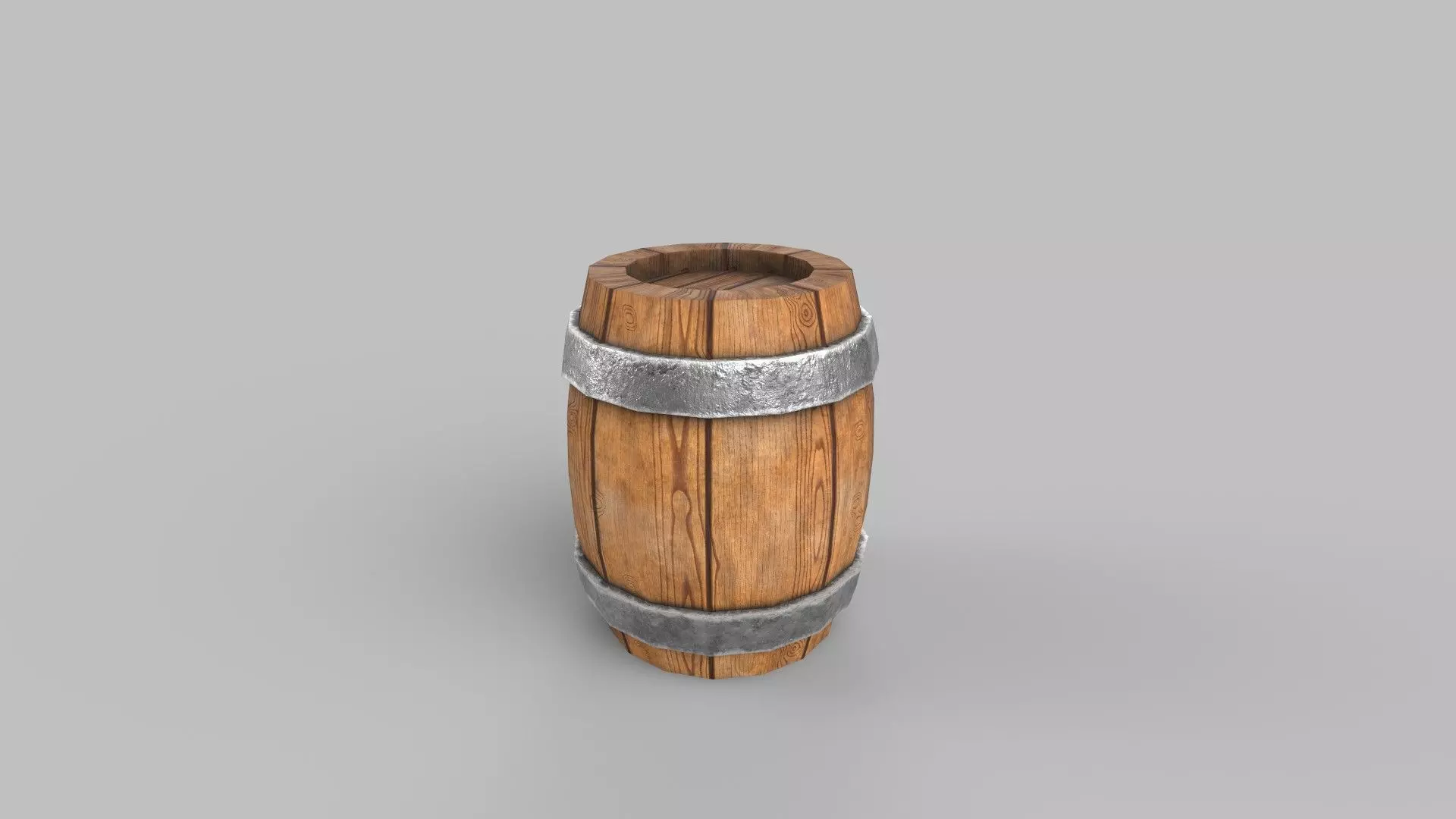 Barrel wooden Low-poly 3D model
