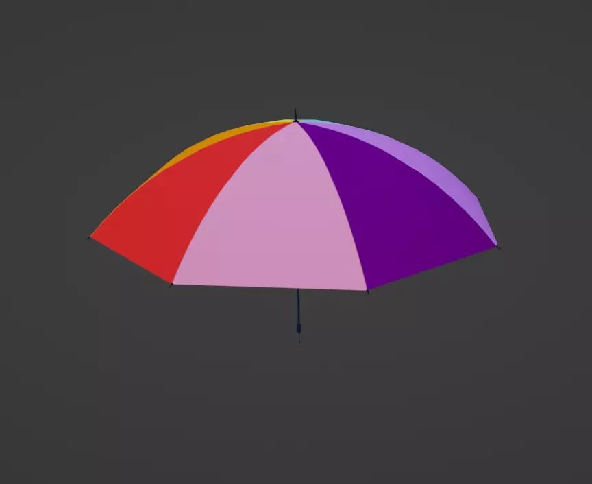 Umbrella with textures Low-poly 3D model_0