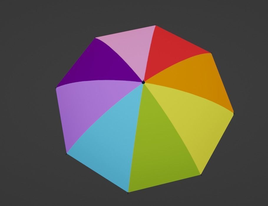 Umbrella with textures Low-poly 3D model_1