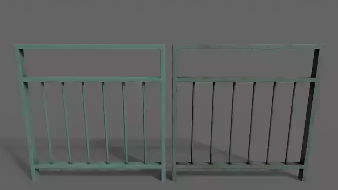 PBR Pedestrian Guard Rail Green V4