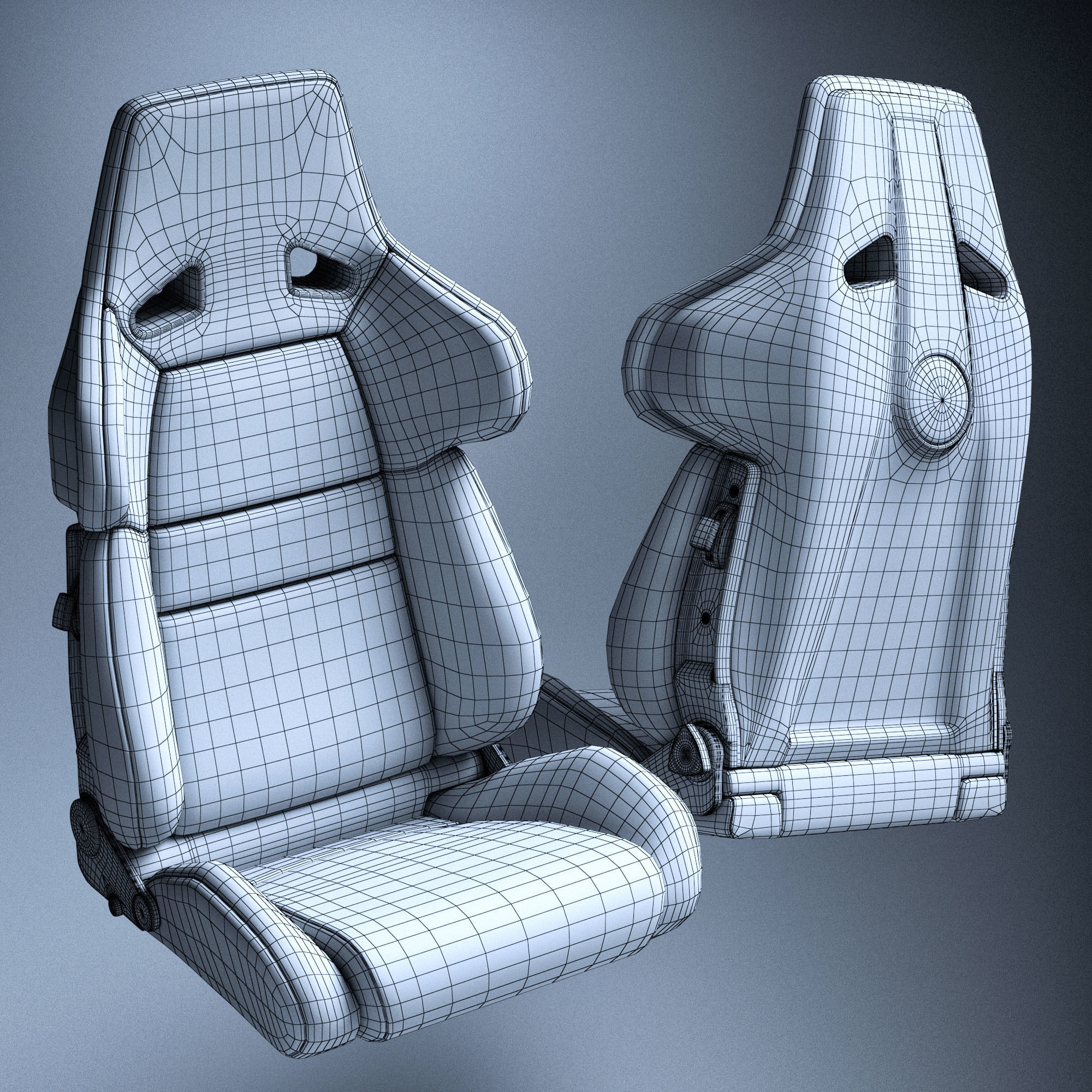 RECARO A8 Low-poly 3D model_3