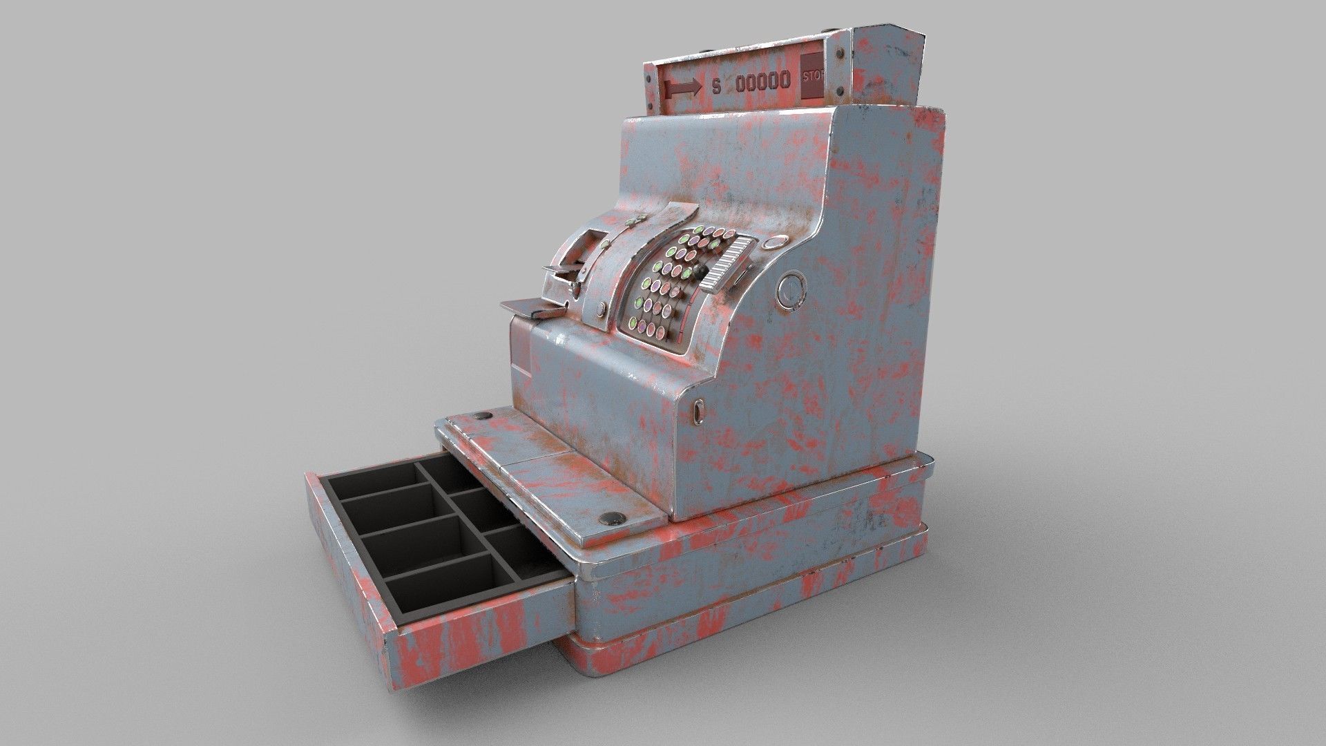 Cash register Low-poly 3D model_3