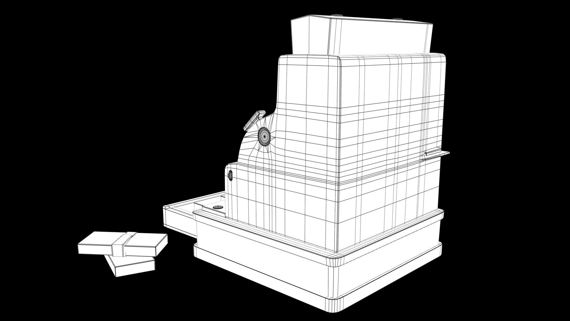 Cash register Low-poly 3D model_8