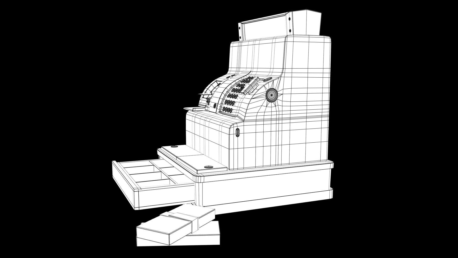 Cash register Low-poly 3D model_7