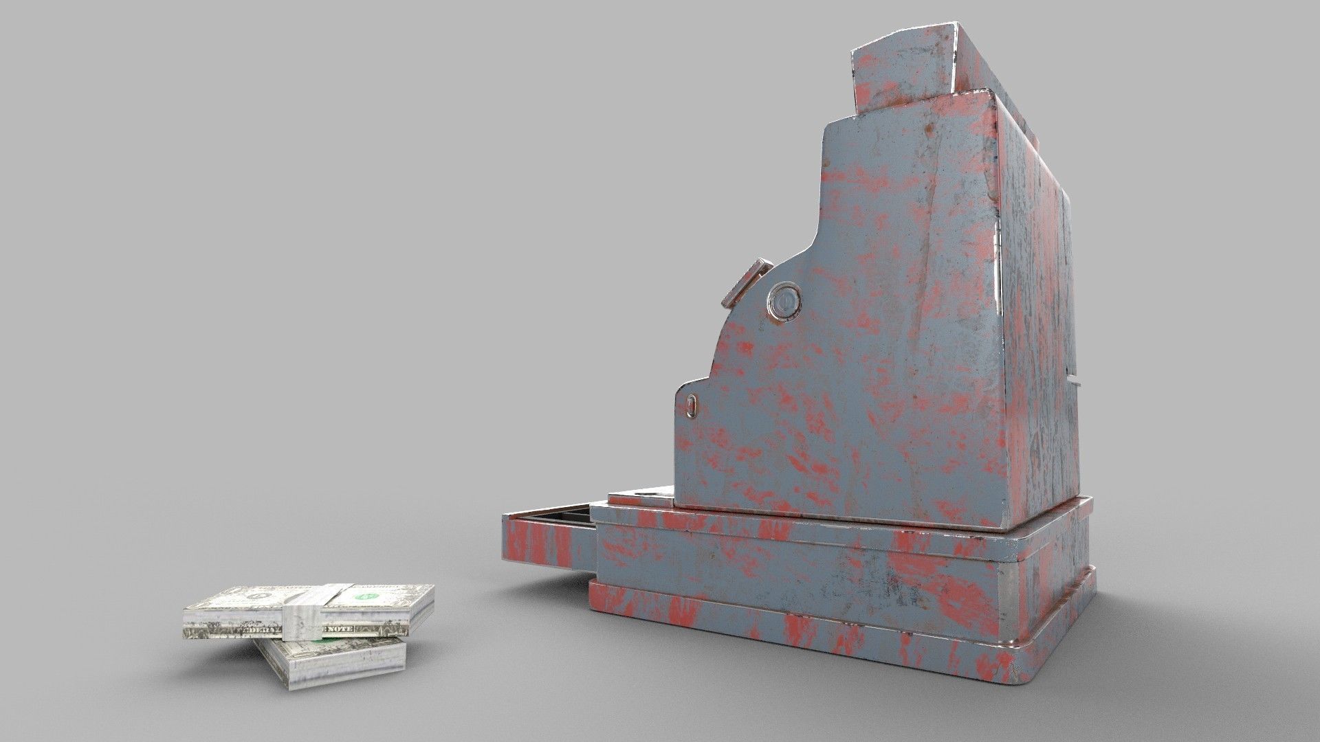 Cash register Low-poly 3D model_4