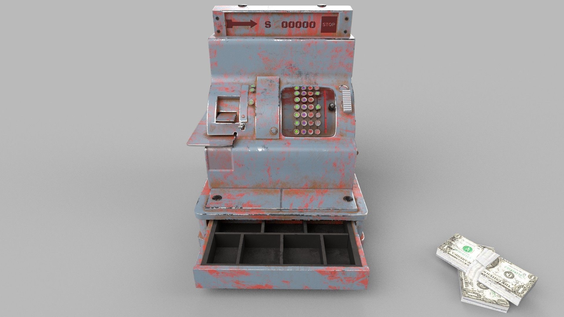Cash register Low-poly 3D model_2