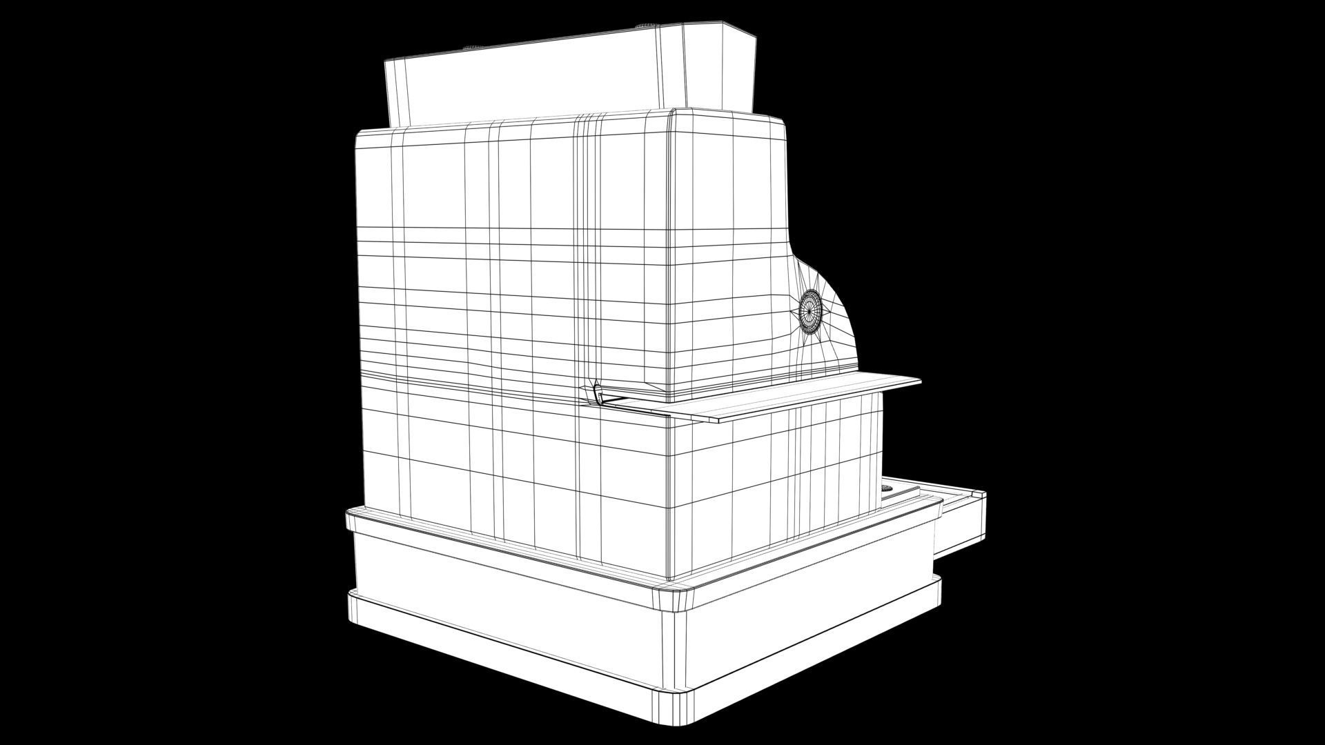 Cash register Low-poly 3D model_9