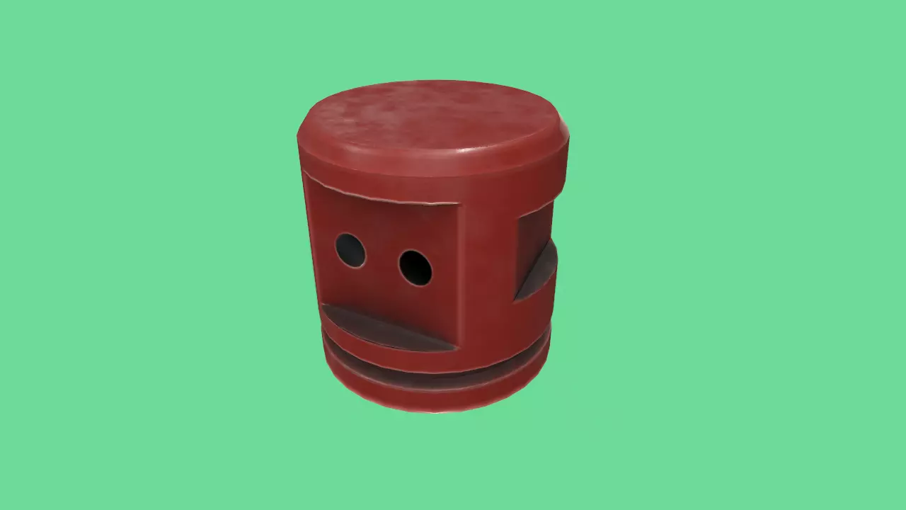Old plastic part Low-poly 3D model_0
