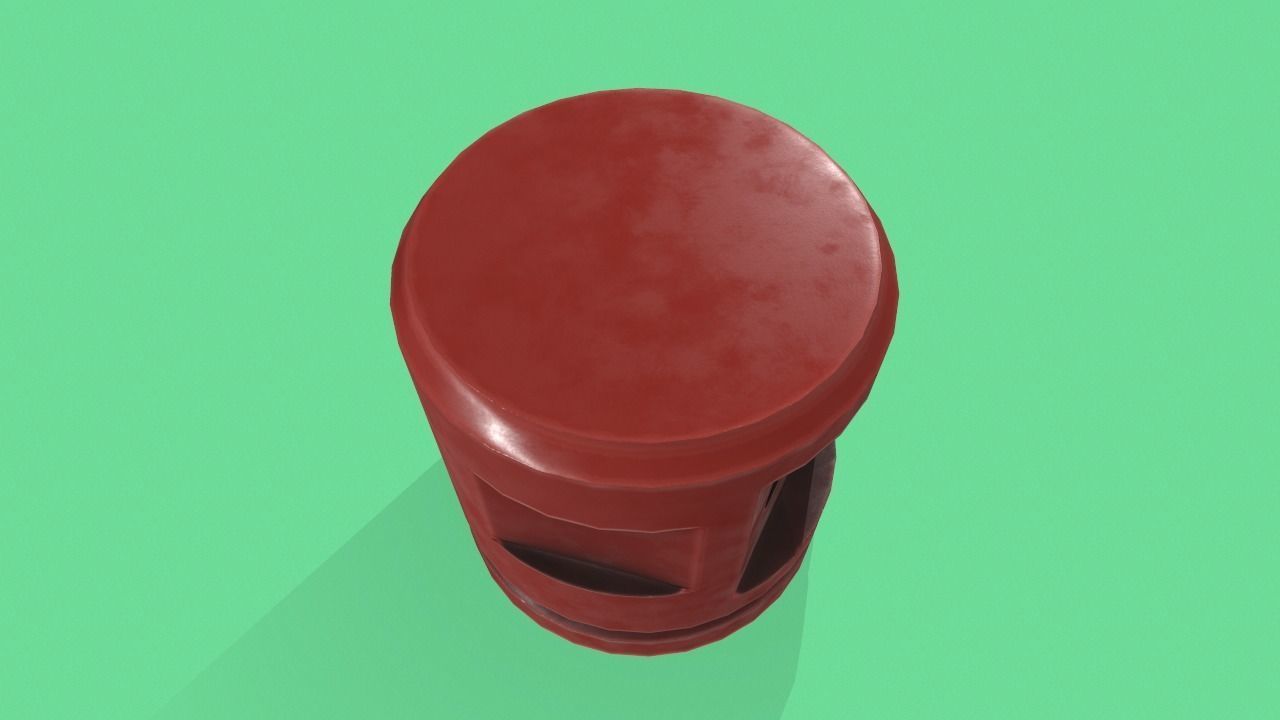 Old plastic part Low-poly 3D model_6