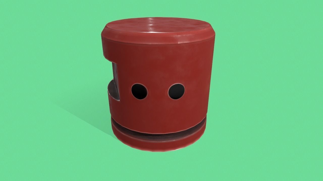 Old plastic part Low-poly 3D model_3