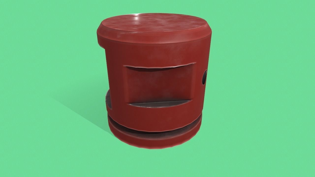 Old plastic part Low-poly 3D model_2