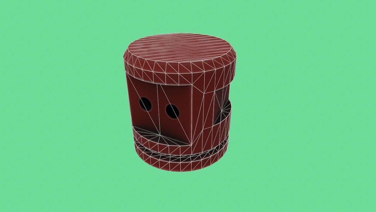 Old plastic part Low-poly 3D model_8