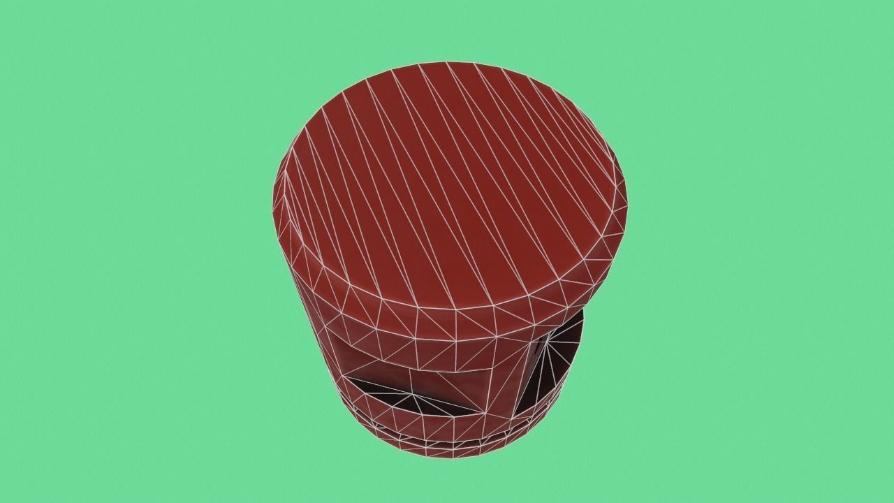 Old plastic part Low-poly 3D model_13