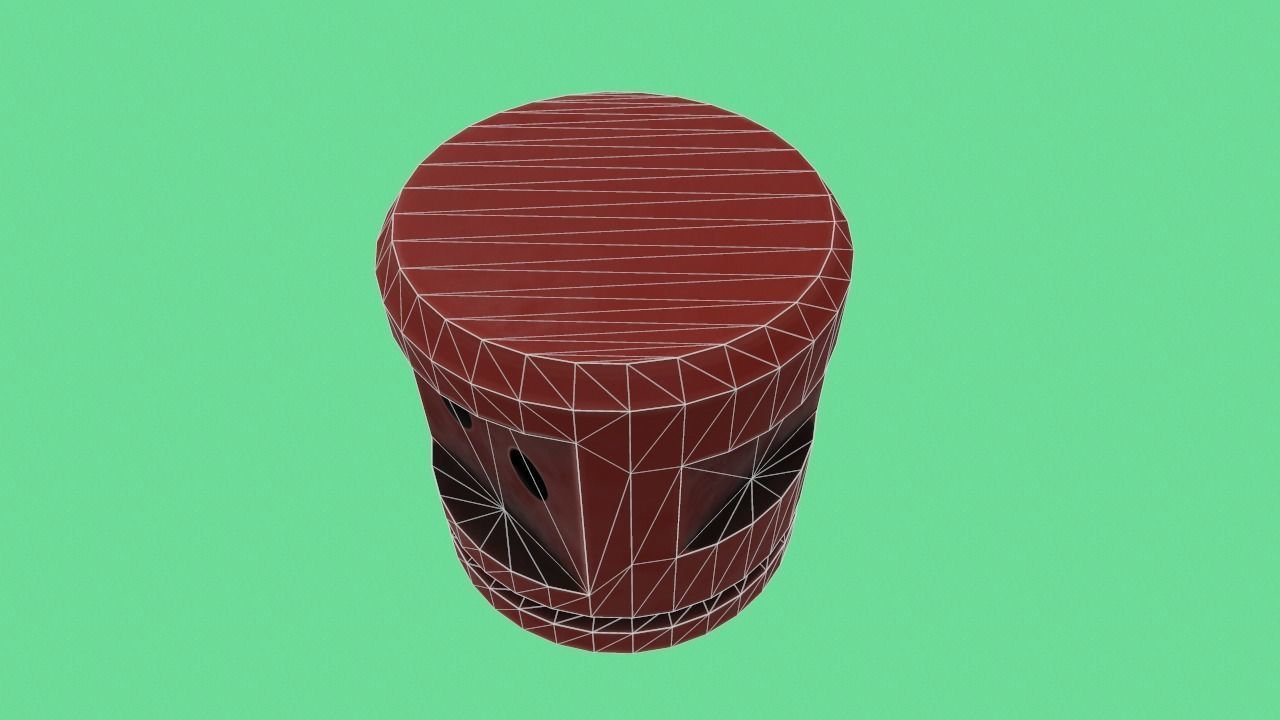 Old plastic part Low-poly 3D model_14