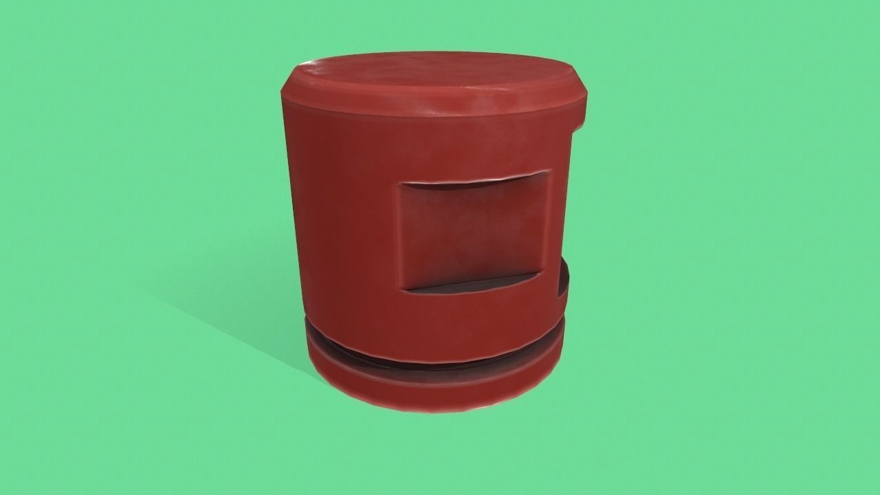 Old plastic part Low-poly 3D model_4
