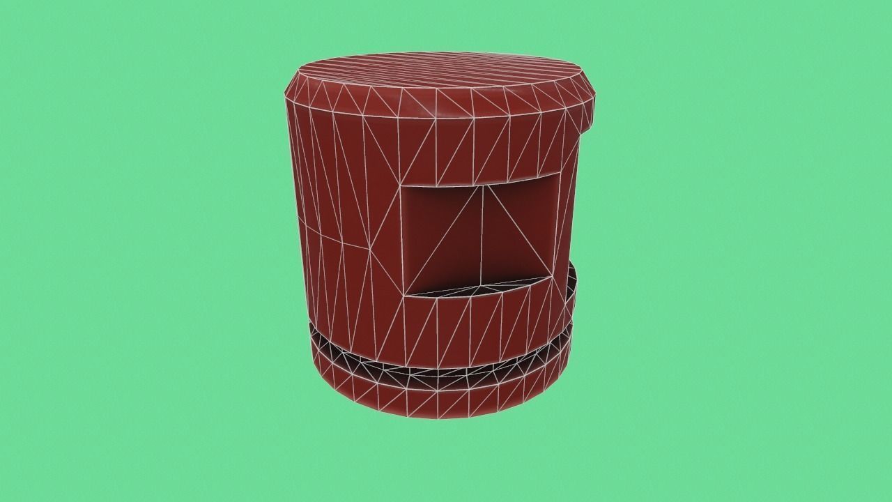 Old plastic part Low-poly 3D model_11