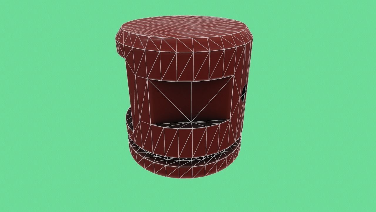 Old plastic part Low-poly 3D model_9