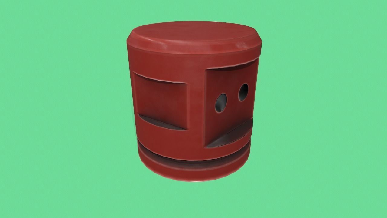 Old plastic part Low-poly 3D model_5