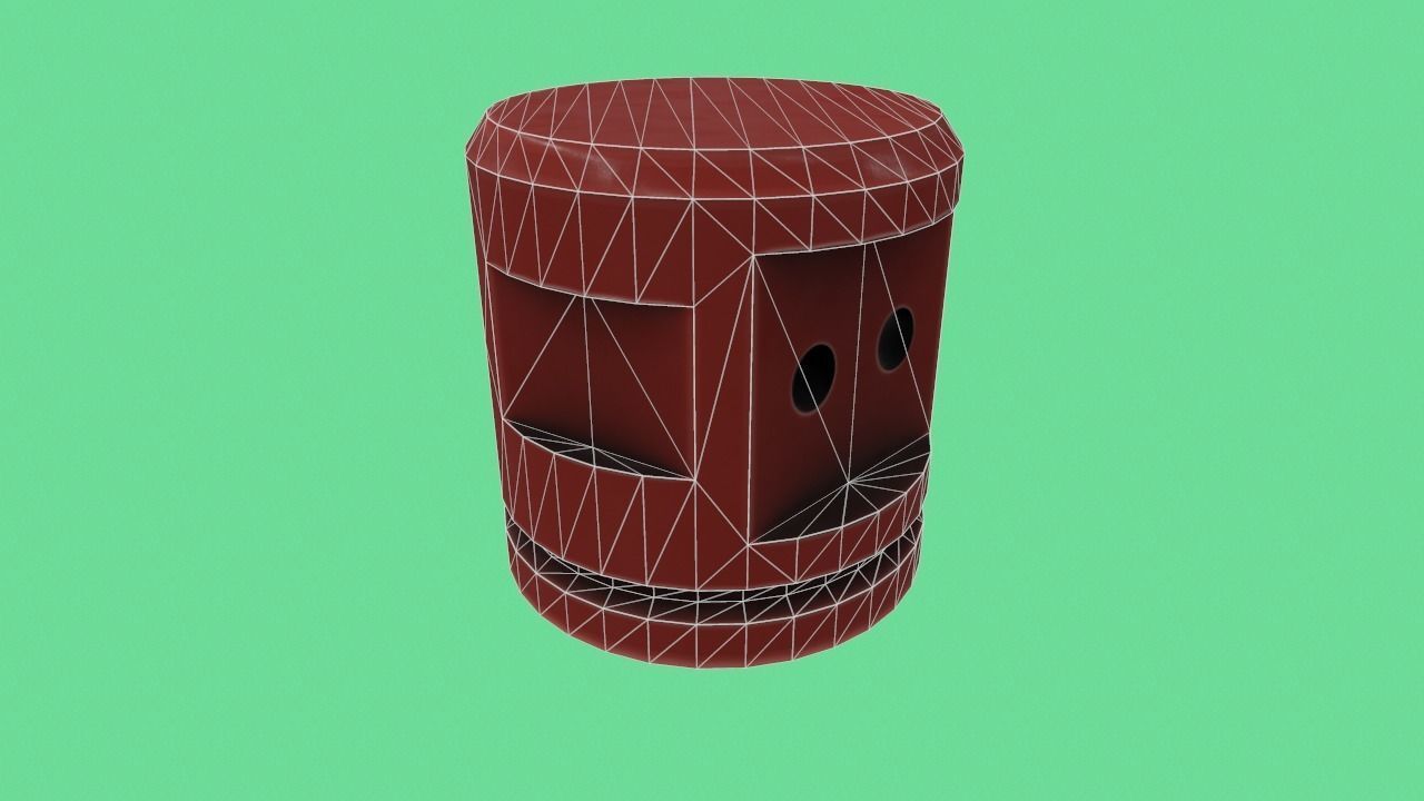 Old plastic part Low-poly 3D model_12