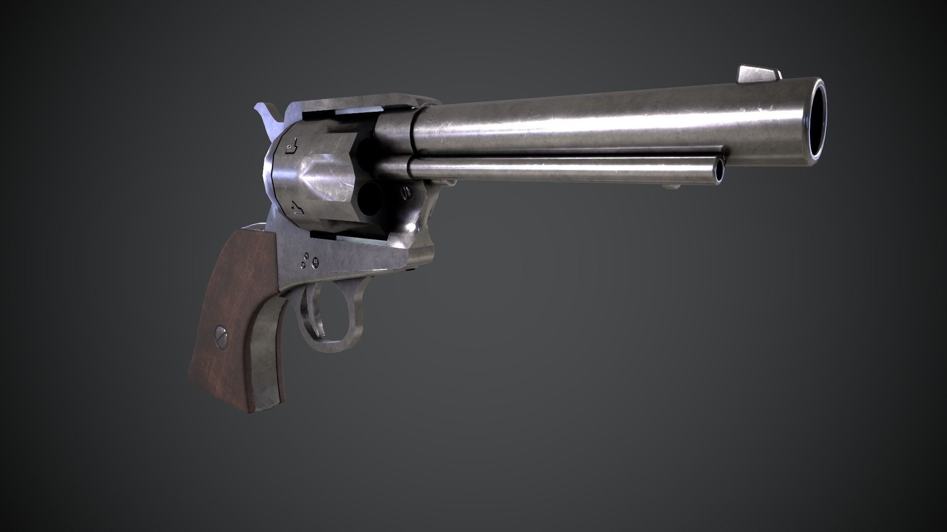 Sheriff Office with interior Low-poly 3D model_6