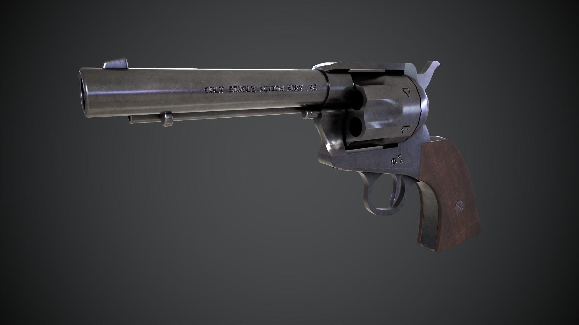 Sheriff Office with interior Low-poly 3D model_5