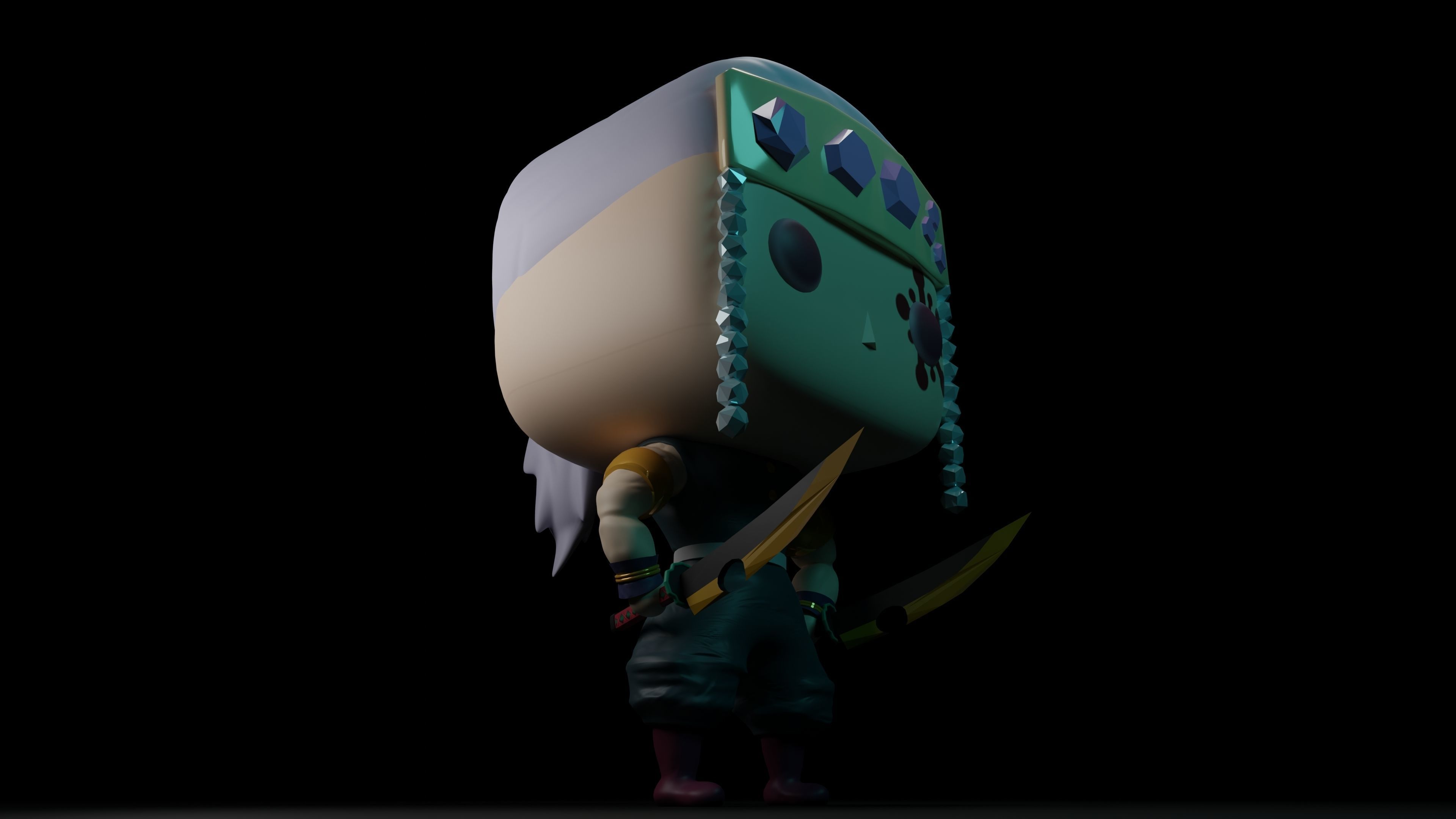 Uzui Tengen Demon slayer Funko Pop style 3D model_8