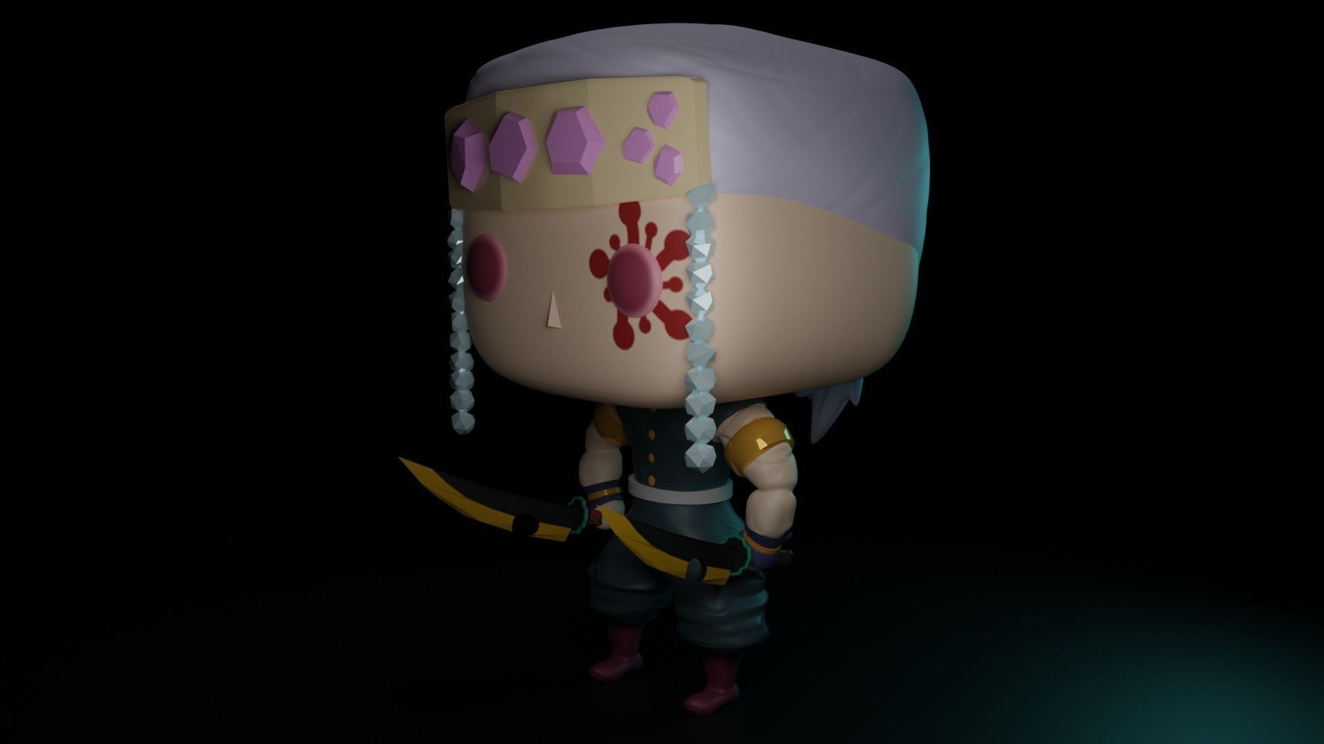 Uzui Tengen Demon slayer Funko Pop style 3D model_3