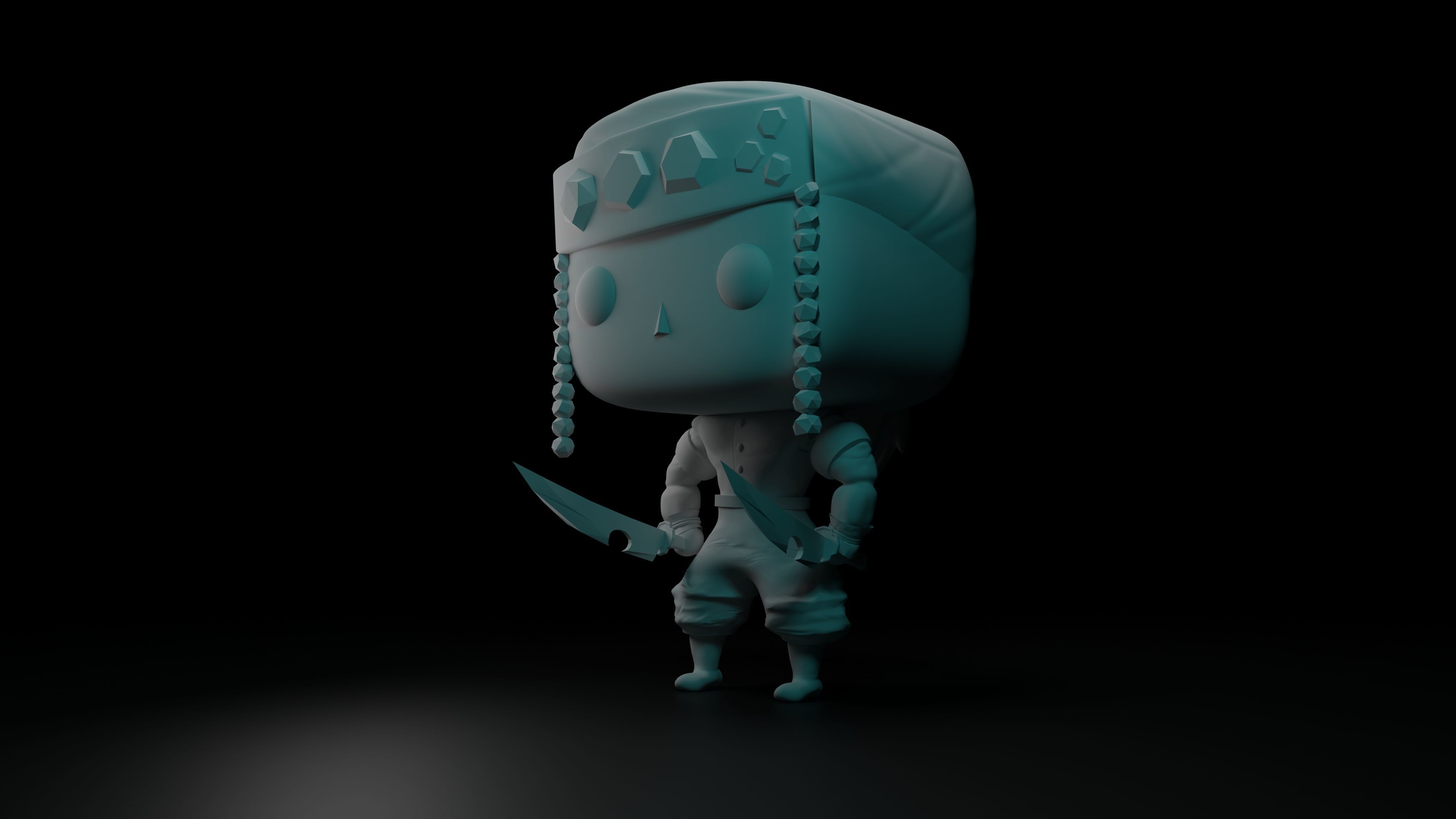 Uzui Tengen Demon slayer Funko Pop style 3D model_9