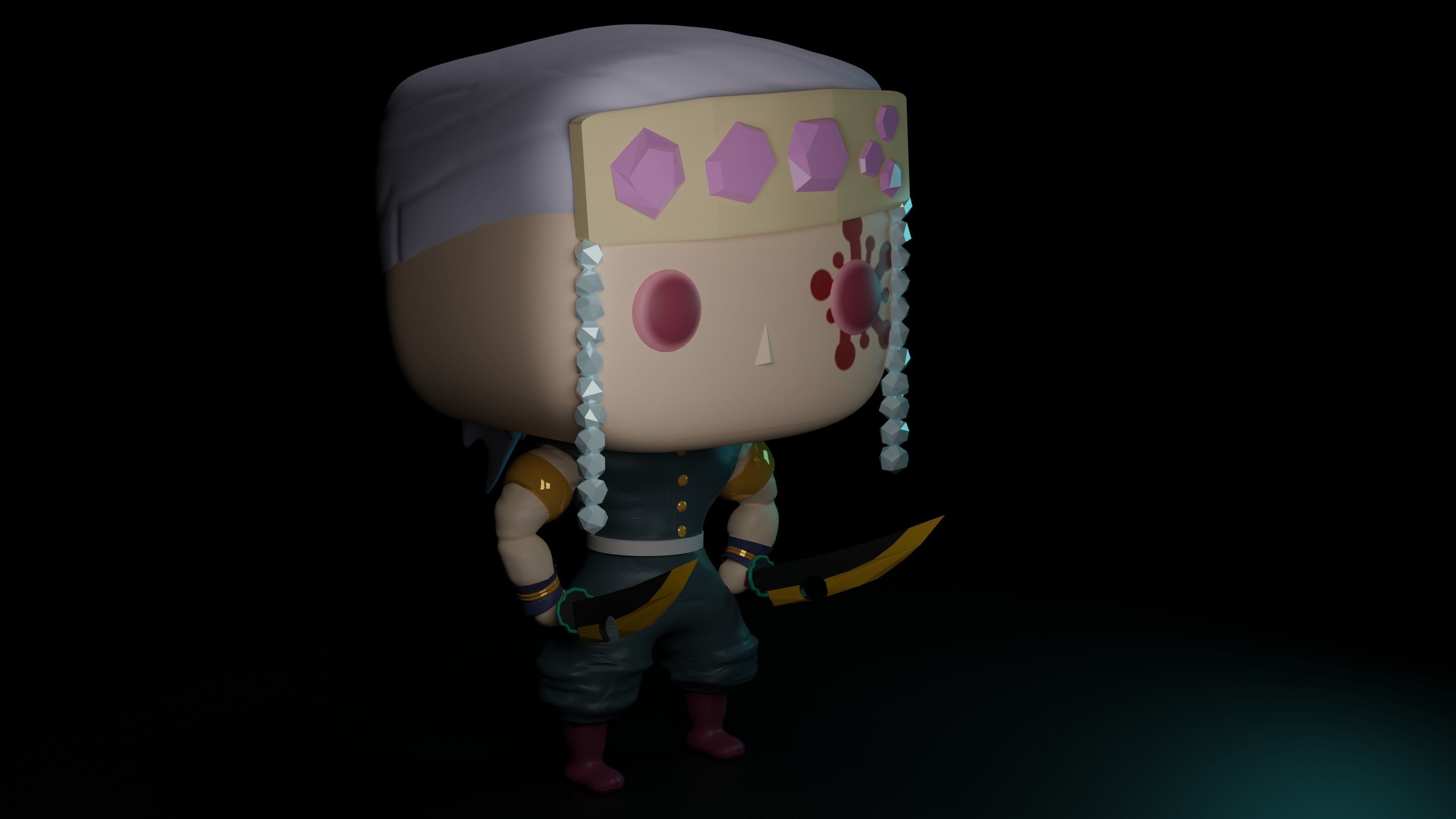 Uzui Tengen Demon slayer Funko Pop style 3D model_4