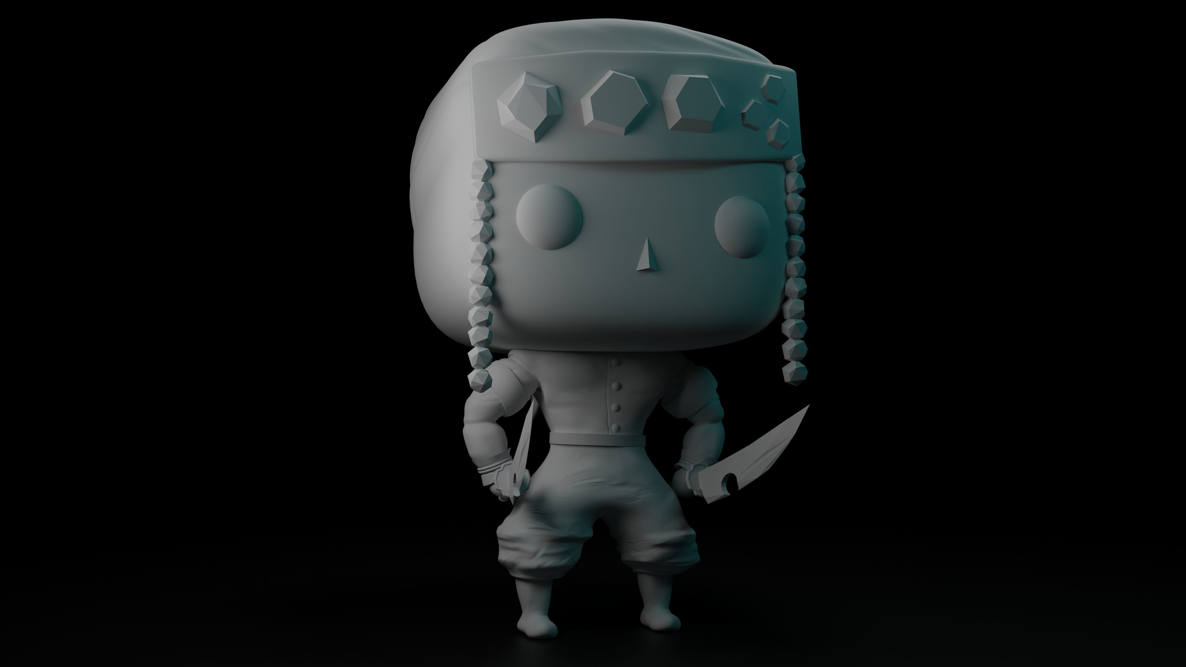 Uzui Tengen Demon slayer Funko Pop style 3D model_10