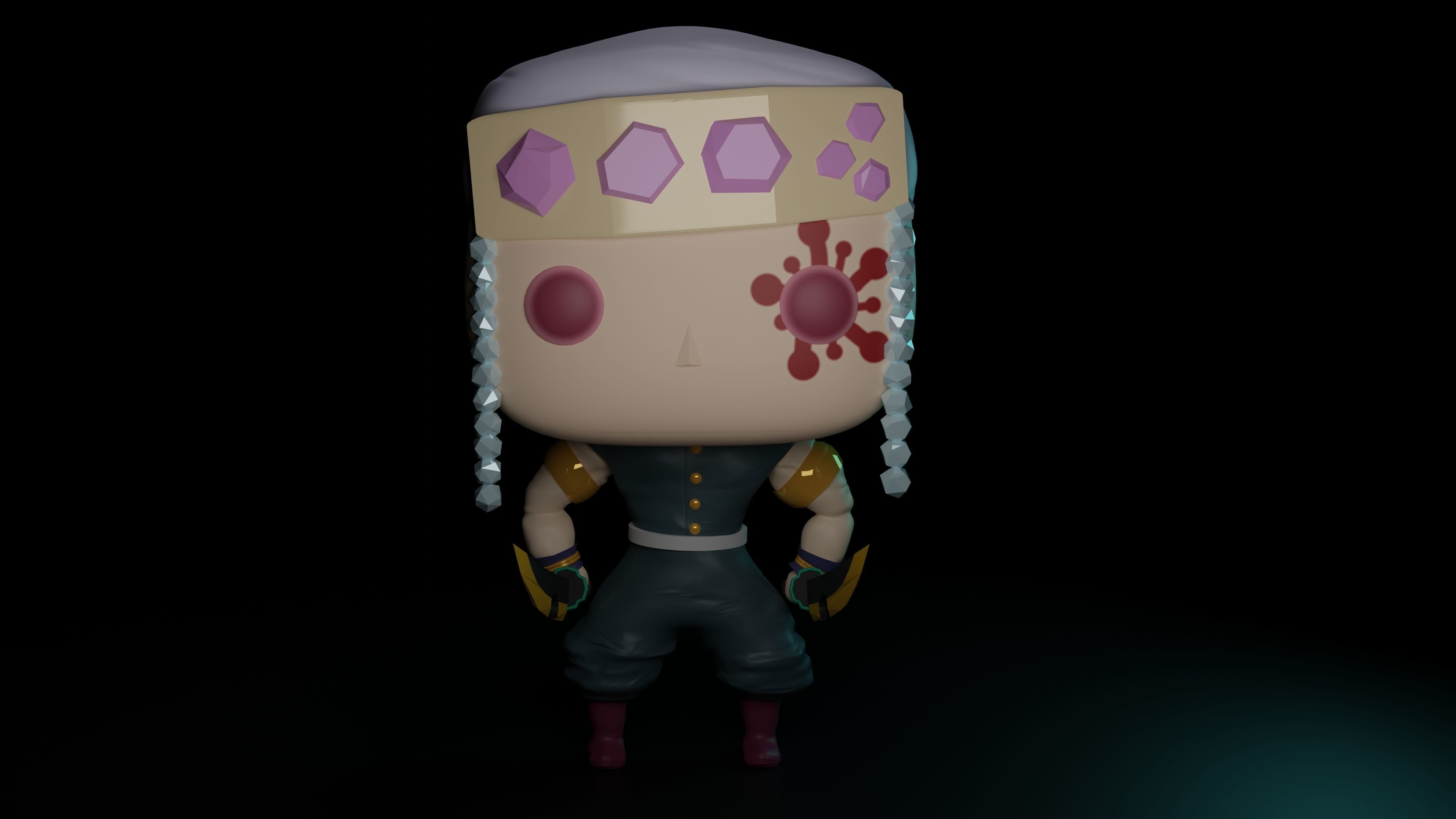 Uzui Tengen Demon slayer Funko Pop style 3D model_1