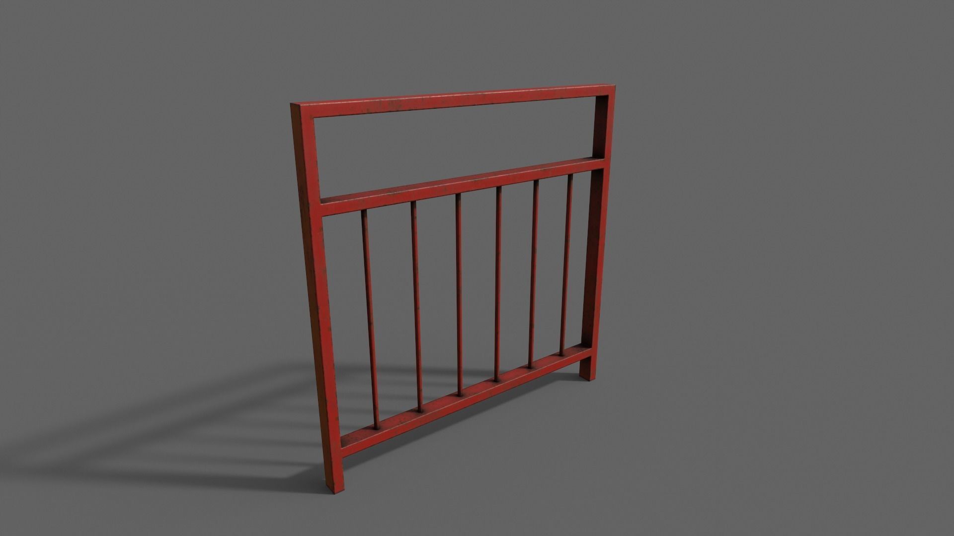 PBR Pedestrian Guard Rail Red V4 Low-poly 3D model_10