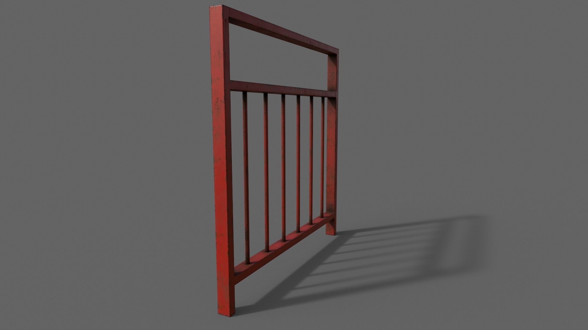 PBR Pedestrian Guard Rail Red V4 Low-poly 3D model_14