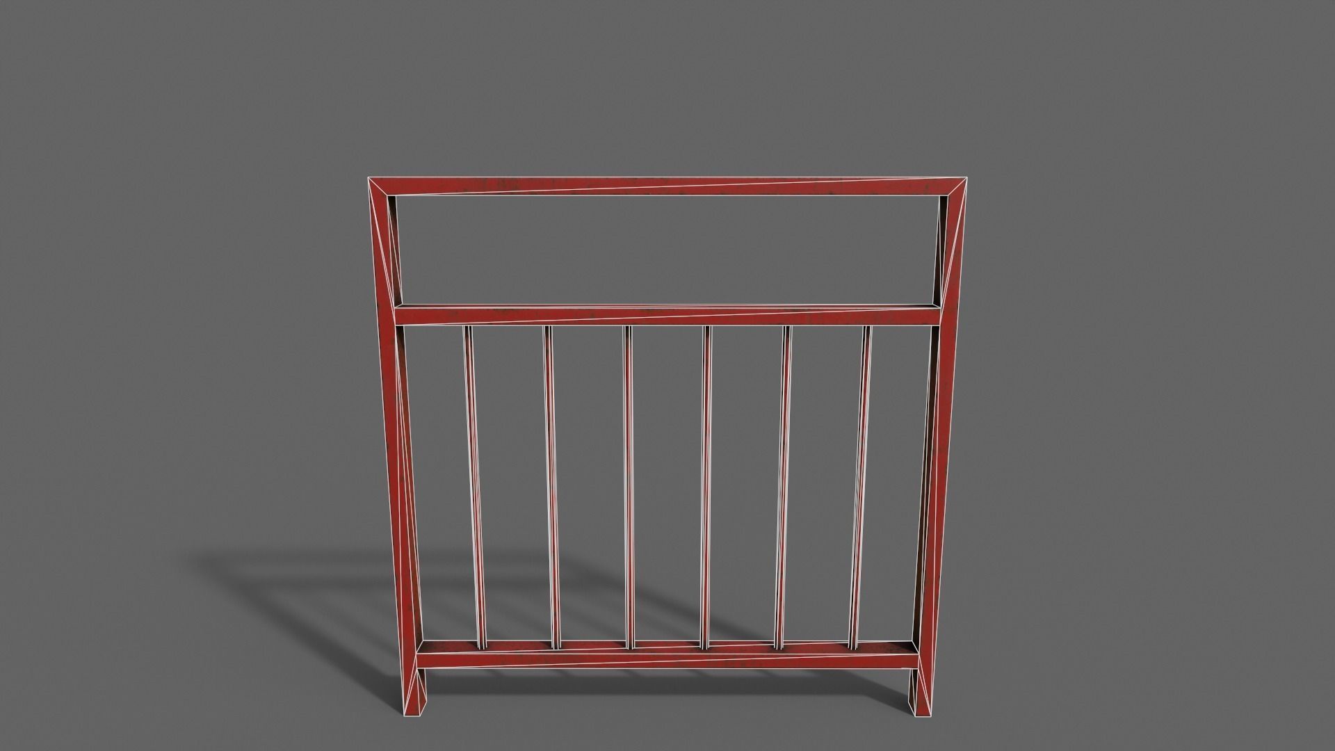 PBR Pedestrian Guard Rail Red V4 Low-poly 3D model_16