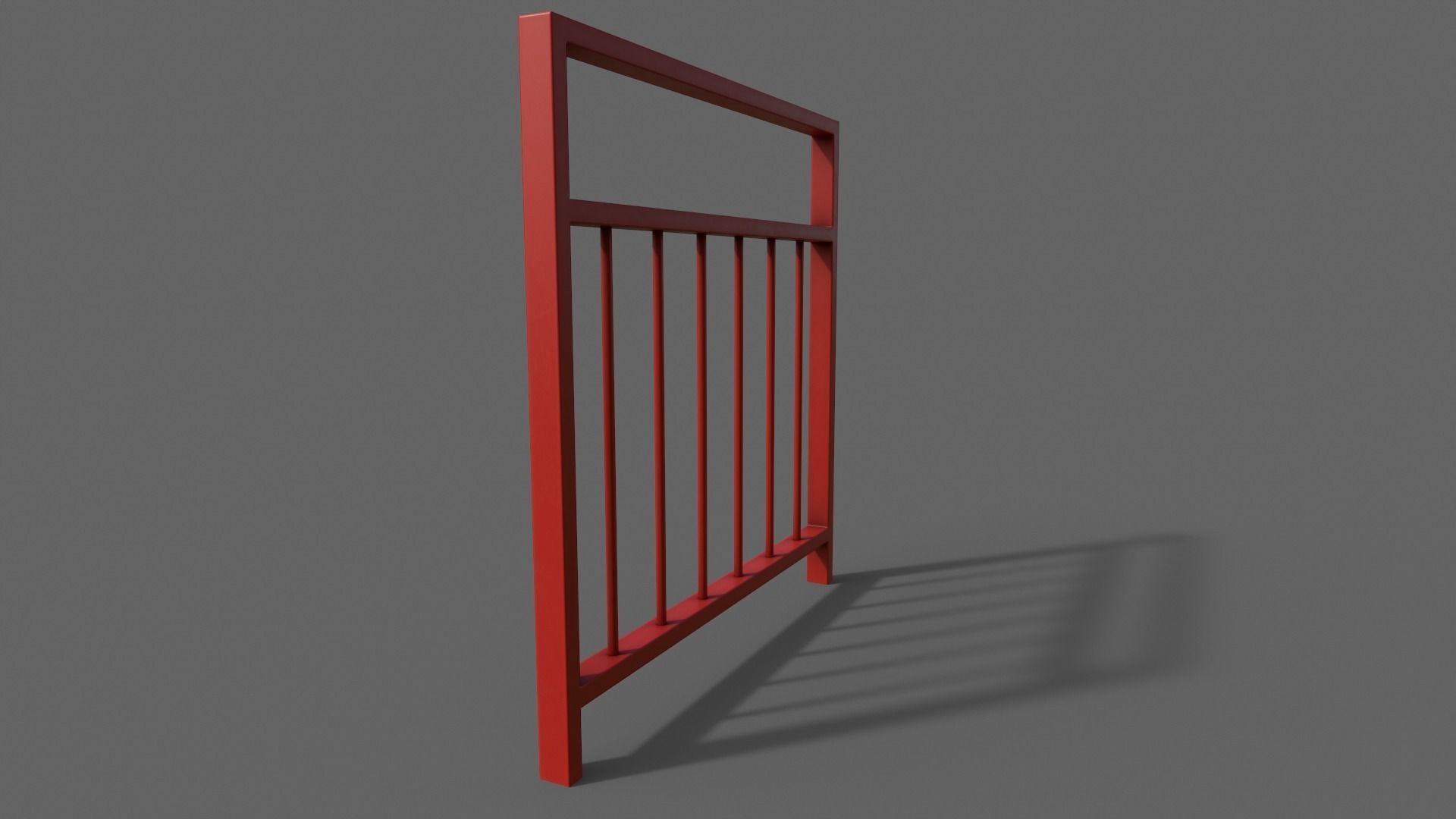 PBR Pedestrian Guard Rail Red V4 Low-poly 3D model_7