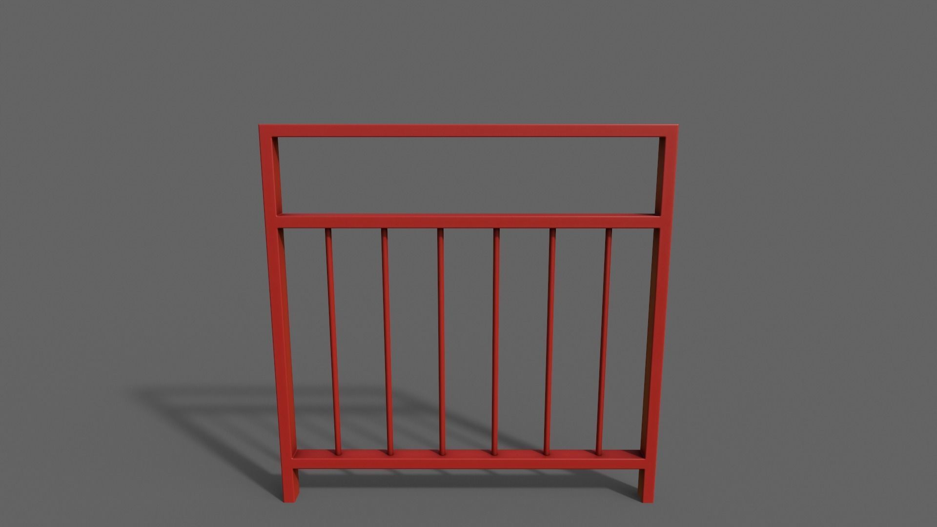 PBR Pedestrian Guard Rail Red V4 Low-poly 3D model_2