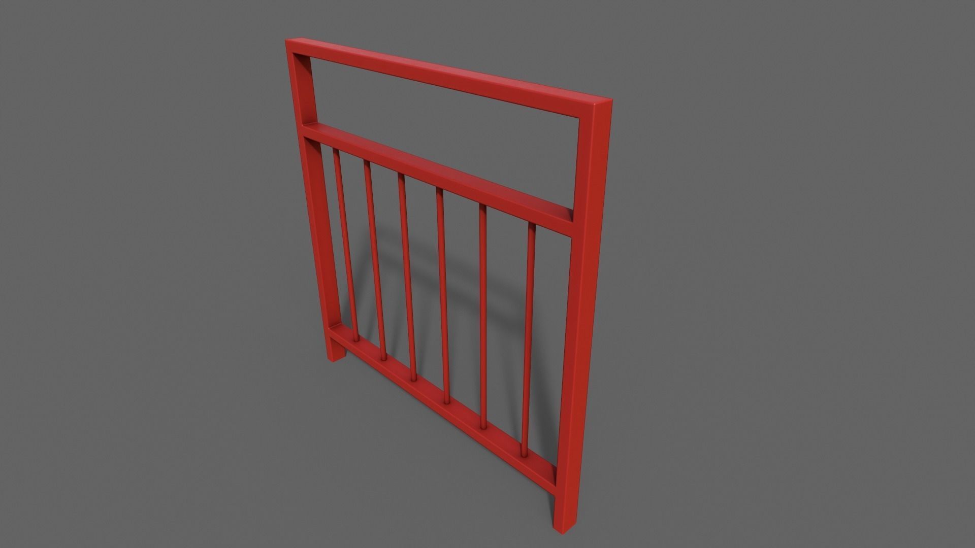 PBR Pedestrian Guard Rail Red V4 Low-poly 3D model_4