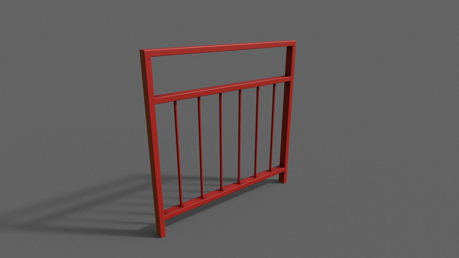 PBR Pedestrian Guard Rail Red V4 Low-poly 3D model_3